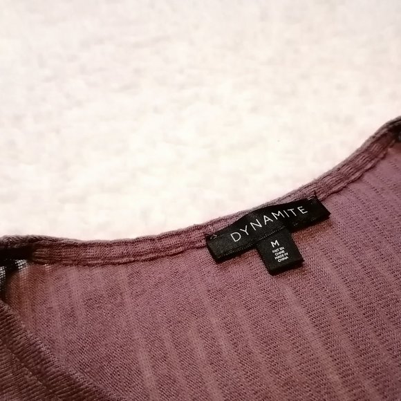 Dynamite semi-sheer plum colour top, size M - Picture 3 of 10
